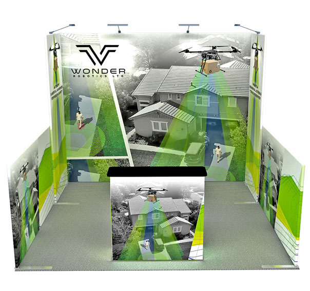 exhibition stand design for 10ft booth space in the US
