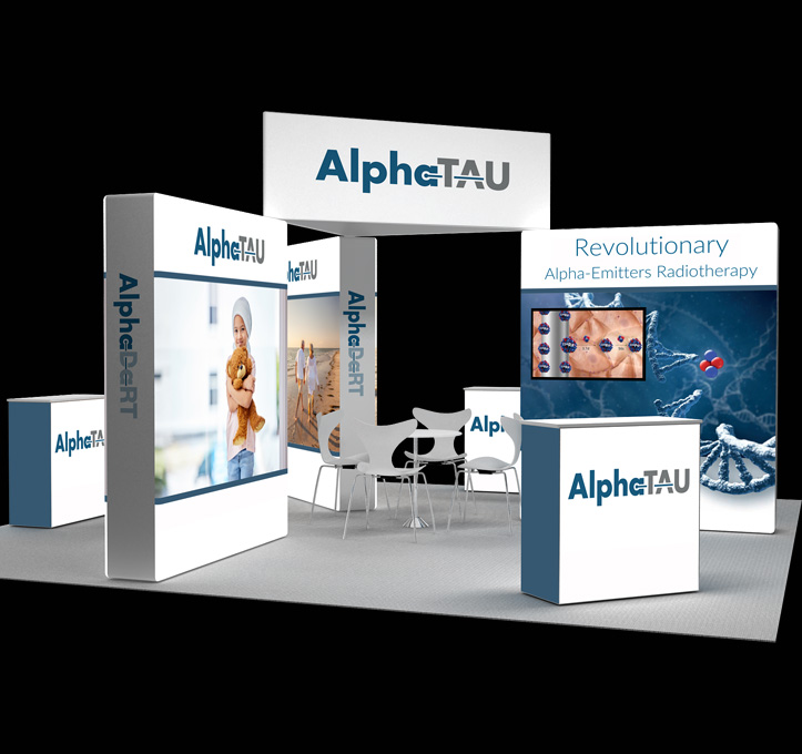 AlphaTau island exhibition stand design for the US
